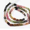 Natural Watermelon Tourmaline Smooth Rectangle Box Beads Strand Length 14 Inches and Size 4.5mm to 5.5mm approx.